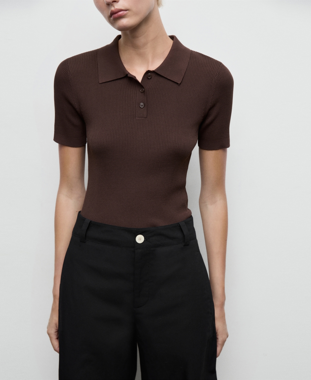 Mango High Waist Ankle Barrel Leg Pants In Black