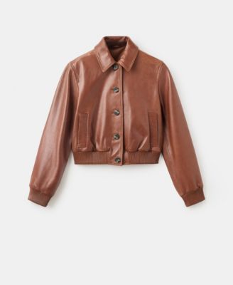 Women's Selection Leather Bomber Jacket