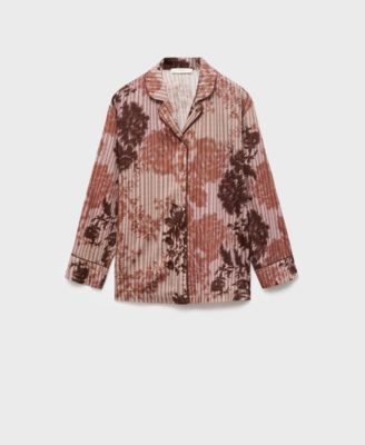 Women's Blurred Print Pajama Shirt