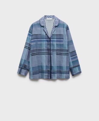 Women's Piping Detail Printed Pajama Shirt