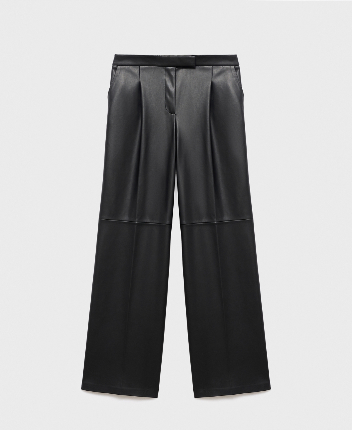 Mango Women's Leather-effect Wide-leg Pants In Black