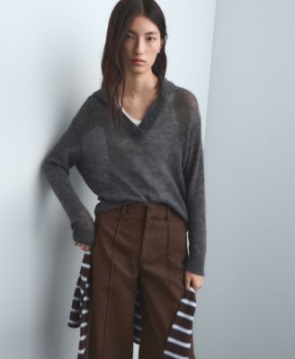 Women's Seam Detail High-Waist Wide Leg Jeans