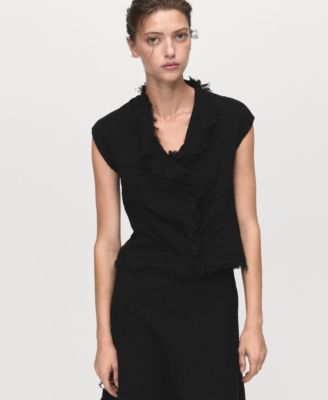 Women's Frayed Hem Tweed Skirt