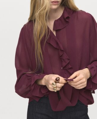 Women's Ruffled Scarf Blouse
