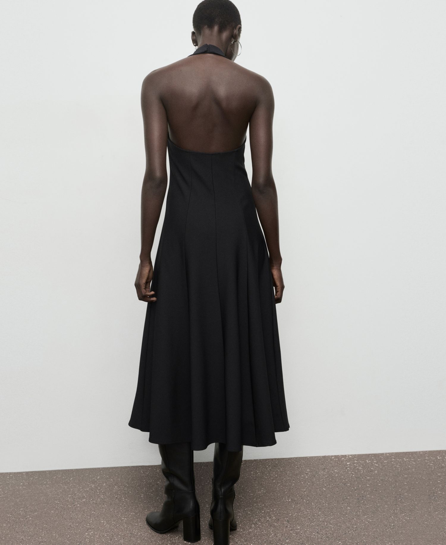 Women's Halter-Neck Pleated Dress