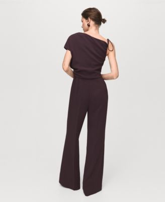 Women's Asymmetrical Neck And Bow Jumpsuit