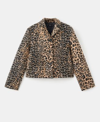 Women's Leopard-Print Buttons Jacket