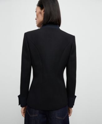 Women's Band Collar Fitted Jacket