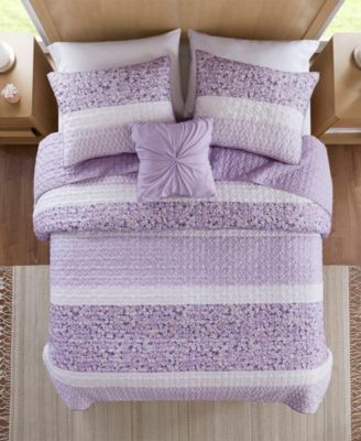 Caralie Seersucker 4-Pc. Quilt Set, Full/Queen