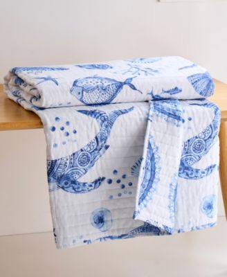 Batik Ocean Reversible Quilted Throw, 50" x 60"