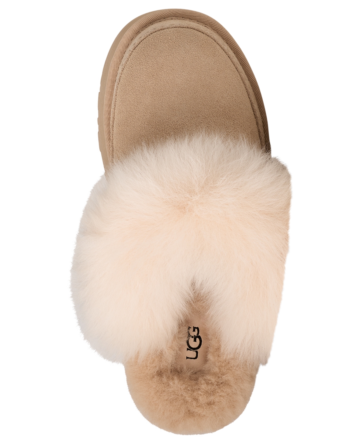Ugg Sandcastle Suede Slip-on Flats With Plush Shearling Collar In Neutral