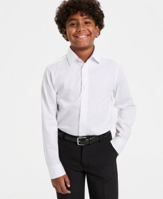 Big Boys' Long Sleeve Stretch Solid Twill Shirt