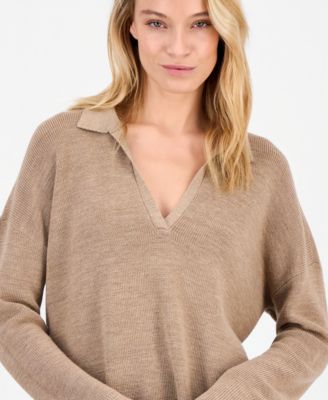 Women's Wool Classic-Collar Henley Sweater