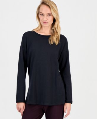 Eileen Fisher - Women's Long-Sleeve Round-Neck Top