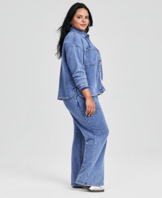 Trendy Plus French Terry Drawstring Pants, Macy's Exclusive
