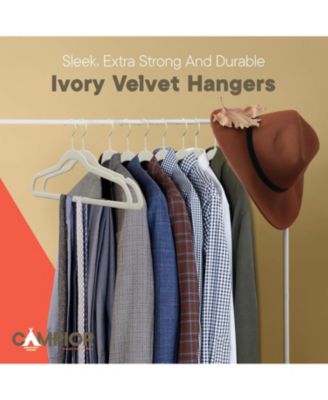 Ivory Velvet Hangers with 360° Swivel Hooks, Non-Slip Design, Holds 11 lbs, Space-Saving for Neat, Crease-Free Closet Organization, Pack of 150