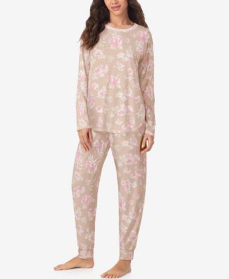 Women's Long Sleeve Crew Neck Top and Jogger Pajama Set