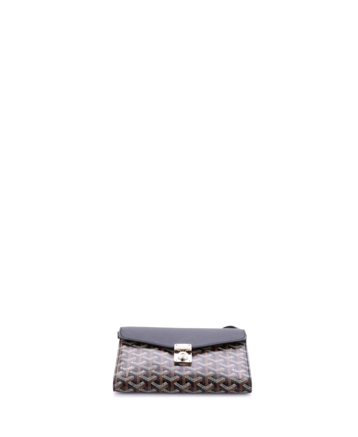 Pre-Owned Goyard Chypre Wallet on Strap Coated Canvas with Leather