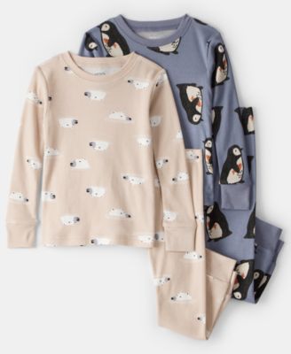 Carter's - Baby Boys 4-Piece Penguin and Polar Bear Printed Top and Pants Pajama Set