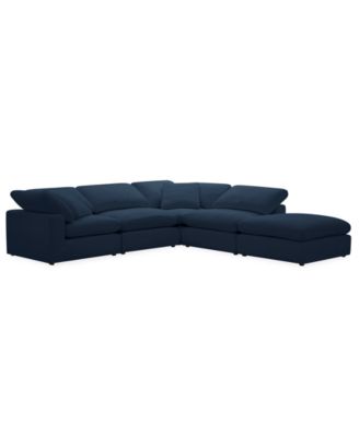 Fog 5-Pc. Fabric L-Sectional Ottoman End Sofa Set