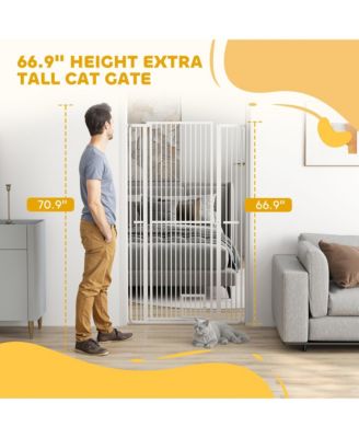 67" Extra Tall Pet Gate, 30"-41" Dog Gate with Cat Door,