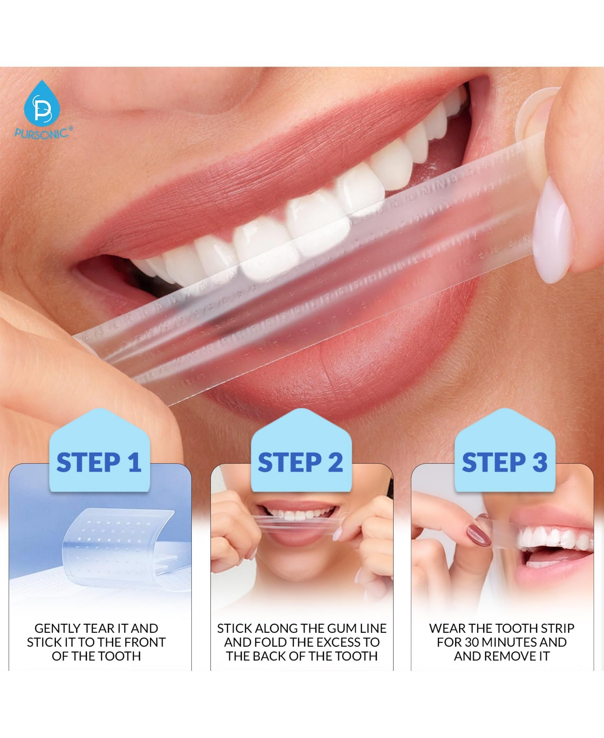 Pursonic Teeth Whitening Essentials Bundle – Whitening Pens + Professional Whitening Strips