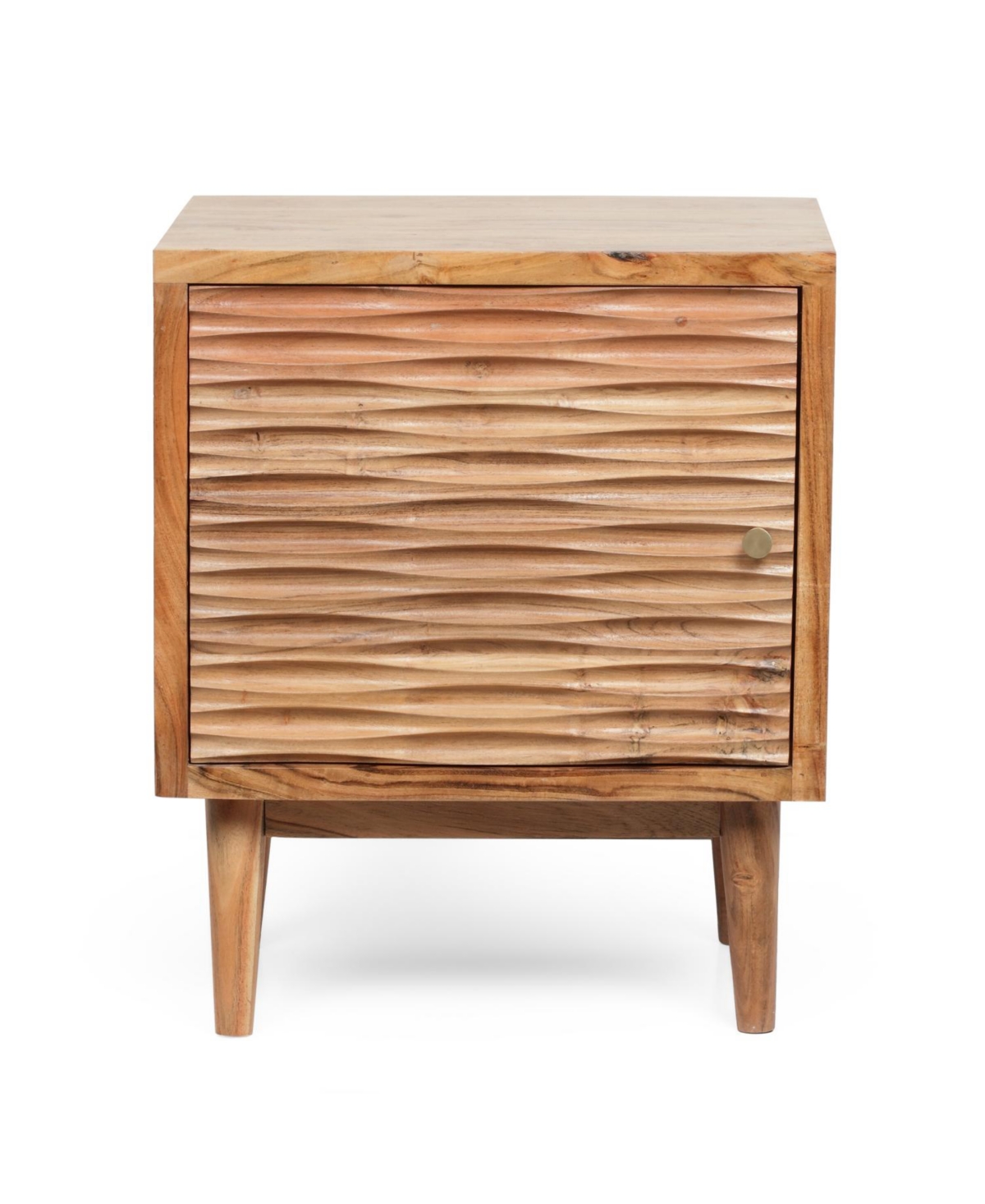 Streamdale Furniture, 1-Piece, Mango Wood, Hand-Carved Detail, Boho Style, Nightstand