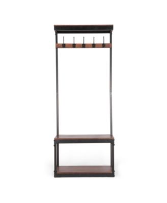 Streamdale Mango Wood Entryway Coat Rack Bench with Storage