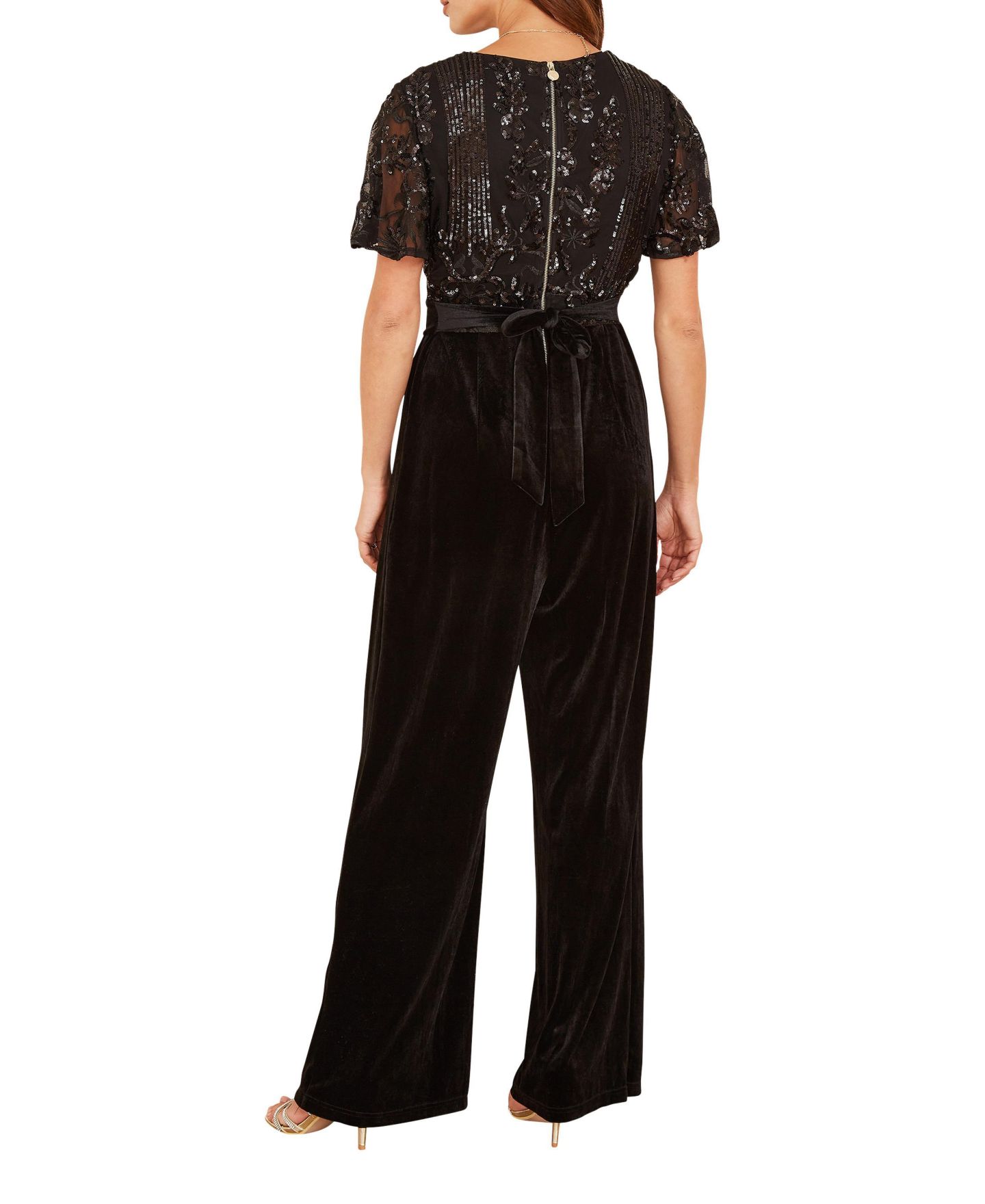 Женский комбинезон Yumi Sequin Embellished Jumpsuit, цвет: Чёрный — фото 6