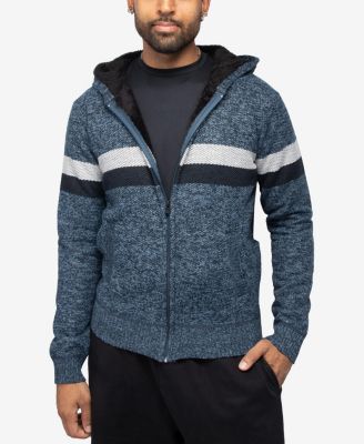 Men's Zip Up Fleece Lined Cardigan Hooded Sweater