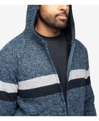 Men's Zip Up Fleece Lined Cardigan Hooded Sweater