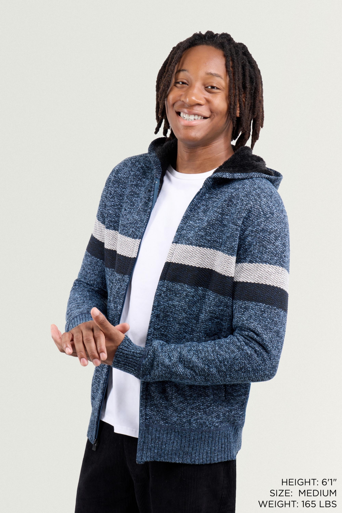X Ray Men's Zip Up Fleece Lined Cardigan Hooded Sweater