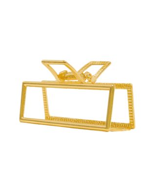 Medium Rectangle Claw Clip – Gold Metal