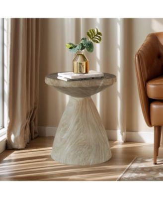 Streamdale Cement Outdoor Accent Table - Terrazzo Style