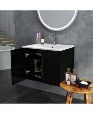 Bathroom Vanity with Sink and Decorative Handle