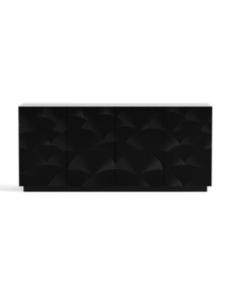 Modern 4-Door Sideboard Buffet Cabinet - Black, 59"