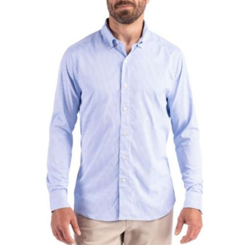 Мужская рубашка Cutter & Buck Long Sleeve Dress Shirt, цвет: Белый