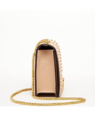 Leather Crossbody Purse Shoulder Bag  with Gold Chain Strap Evening Clutch Style