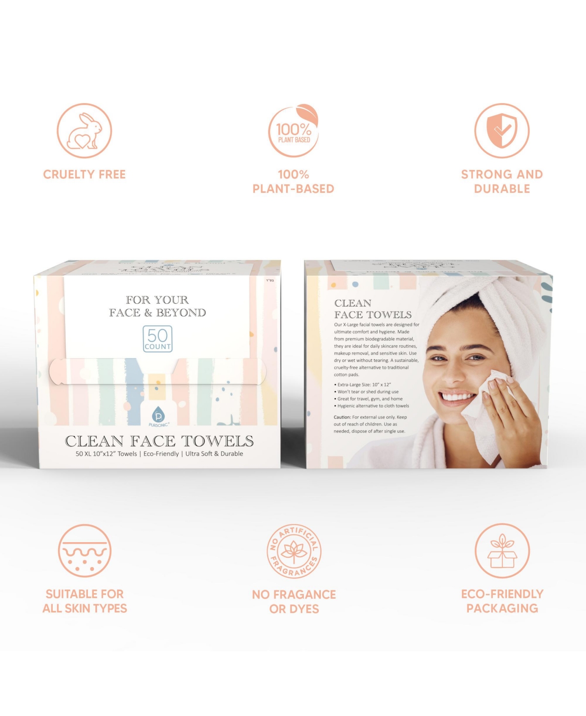 Pursonic Clean Facial Towels – Xl Towels for Sensitive Skin