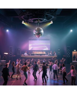 16" Large Disco Ball with Motor and Lights 6RPM Rotator & 2PCS 3W RGB Spotlights for 70s 80s Party DJ Bands Studio Event