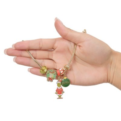 Grinch Holiday Charm Beaded Bracelet