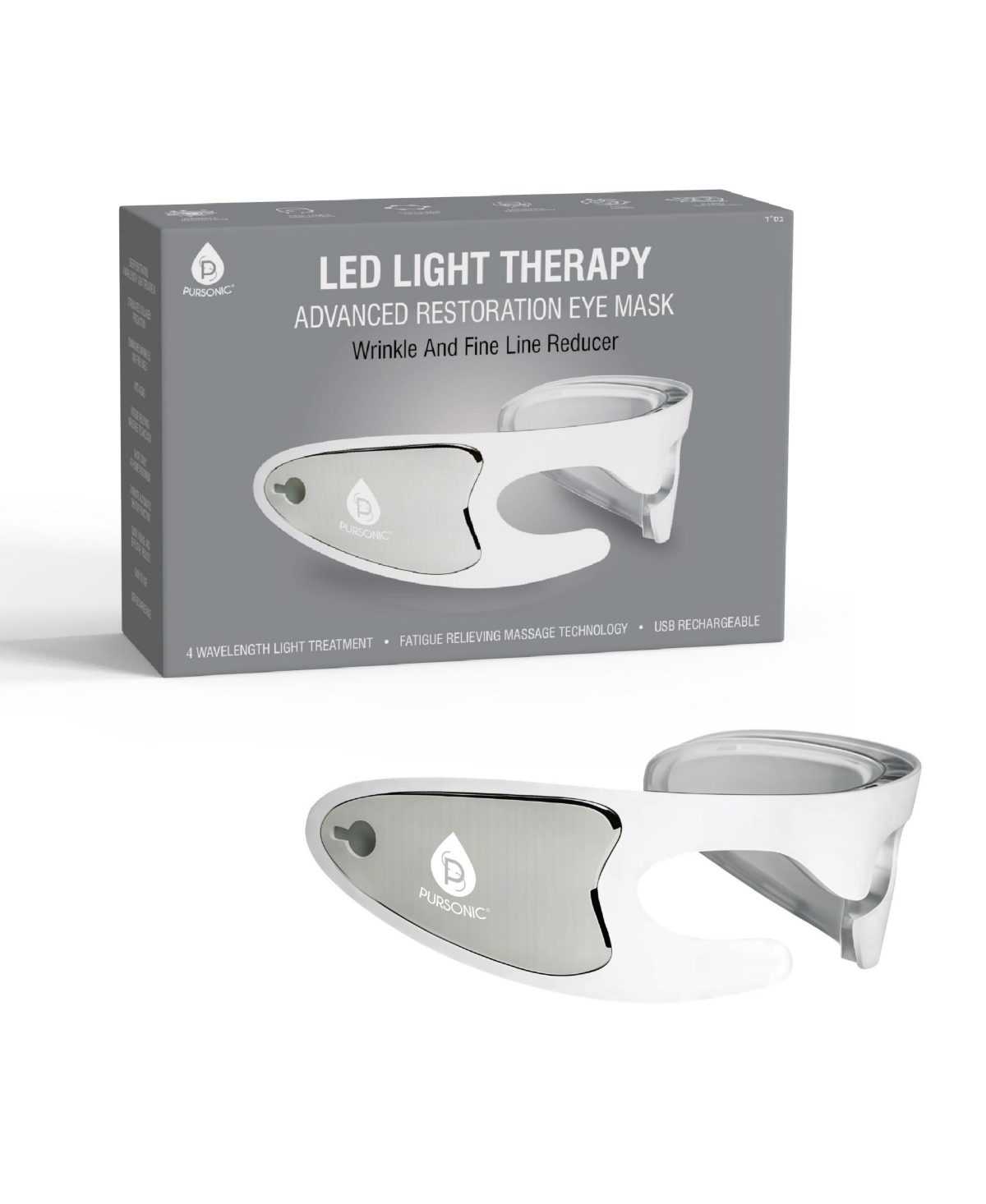 Pursonic Led Light Therapy Advanced Restoration Eye Mask – Anti-Aging, Collagen-Boosting, At-Home Treatment