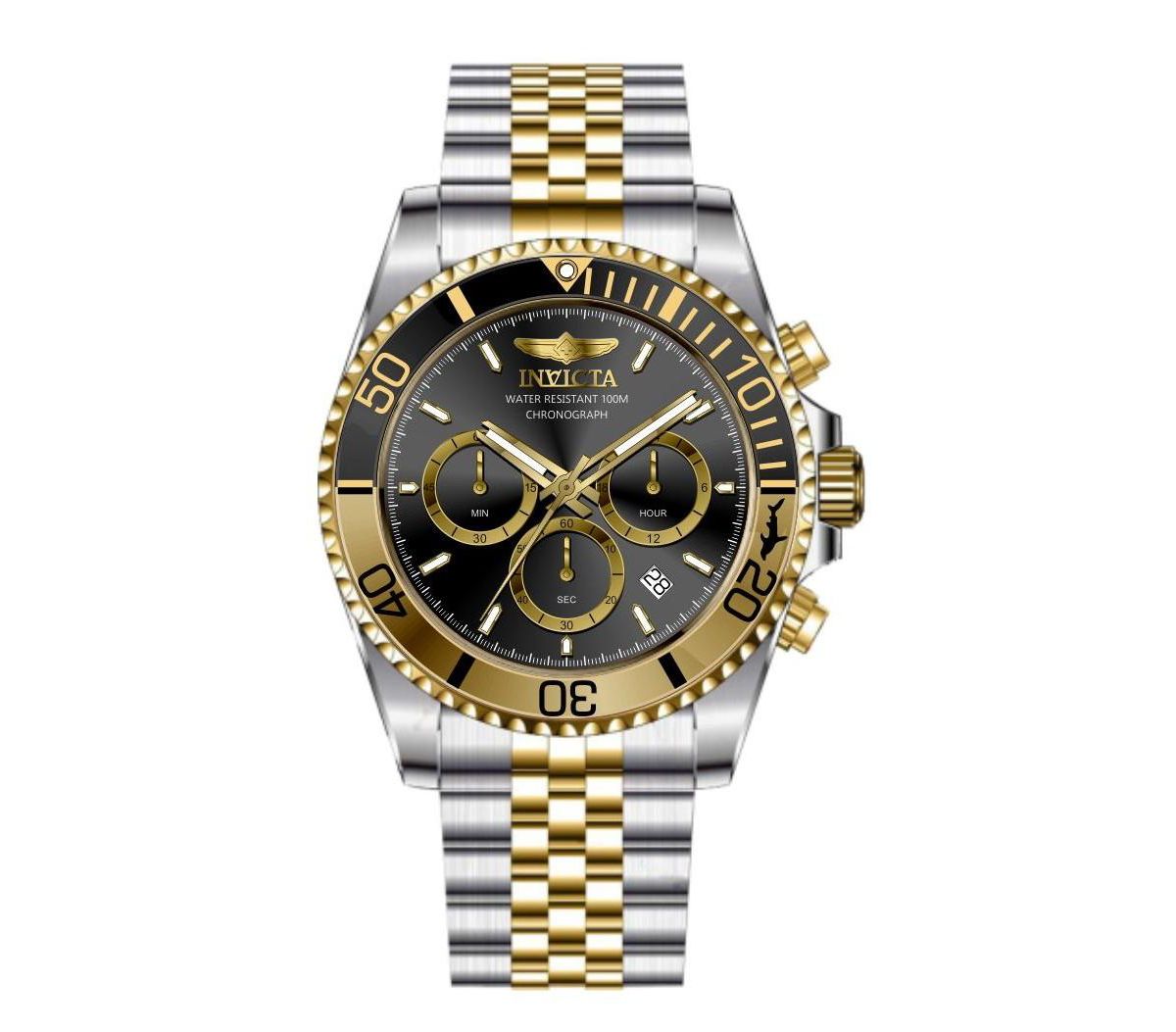 Мужские кварцевые часы 49837 Pro Diver с хронографом и черным циферблатом