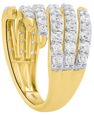 Lab-Grown Diamond Ring (2.ct. t.w.) in 14k Gold Plated Sterling Silver