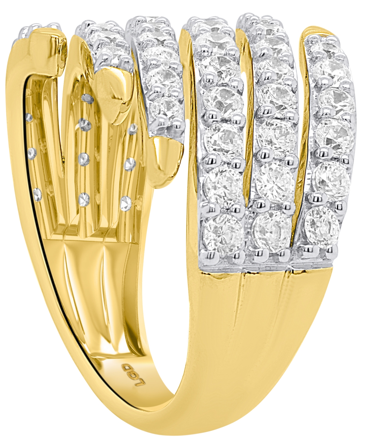 Forever Grown Diamonds Lab-Grown Diamond Ring (2.ct. t.w.) 14K Gold Plated Sterling Silver