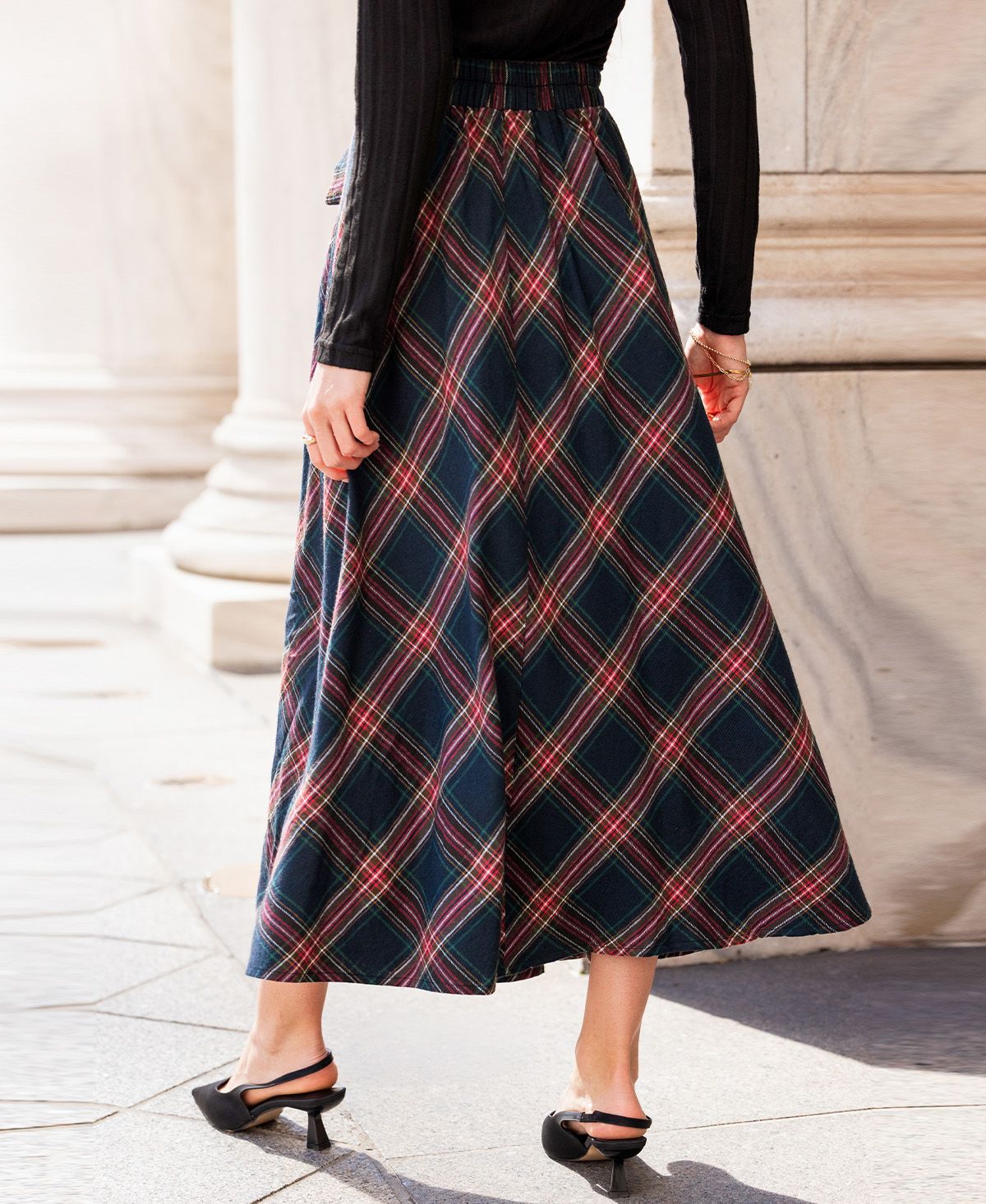 Cupshe Women's Book Club Plaid Maxi Skirt