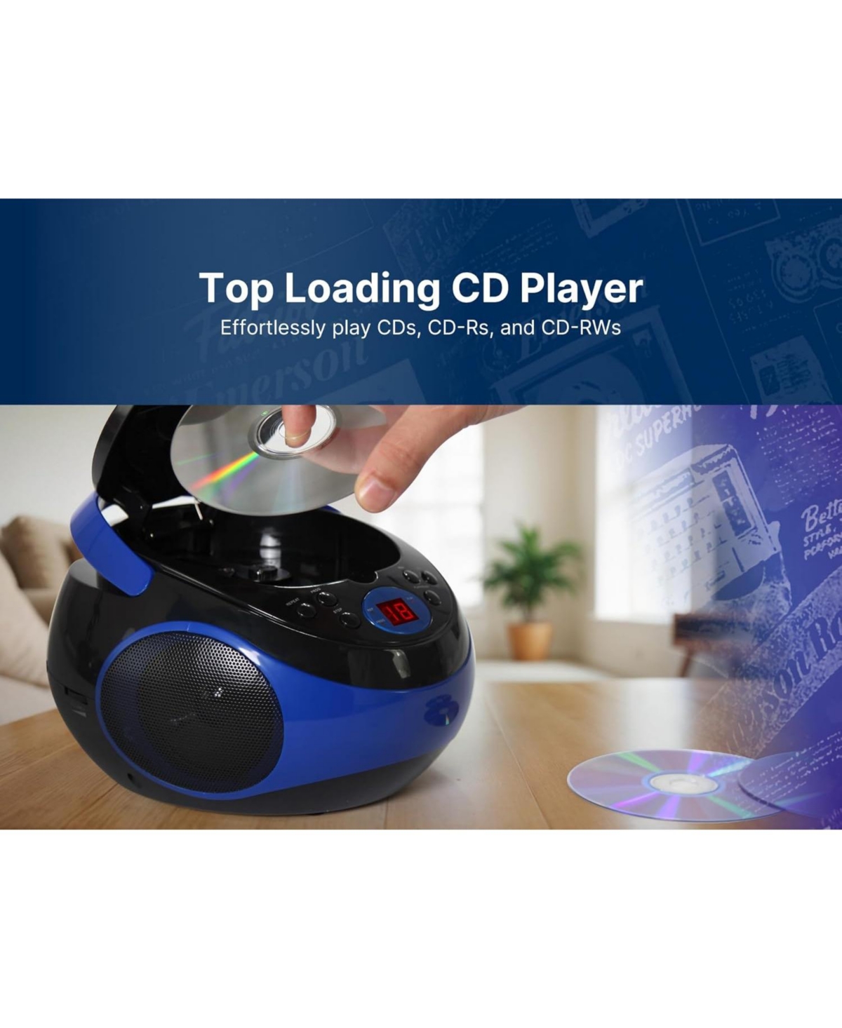 Emerson Epb-3000 Portable Cd Player with Am/Fm Radio, Programmable Memory, Dual Stereo Speakers