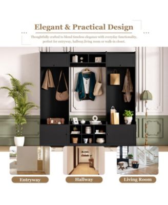 Modern Hall Tree with Shoe Storage & Bench