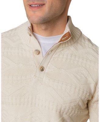 Men's Organic Mock Neck Cable Sweater