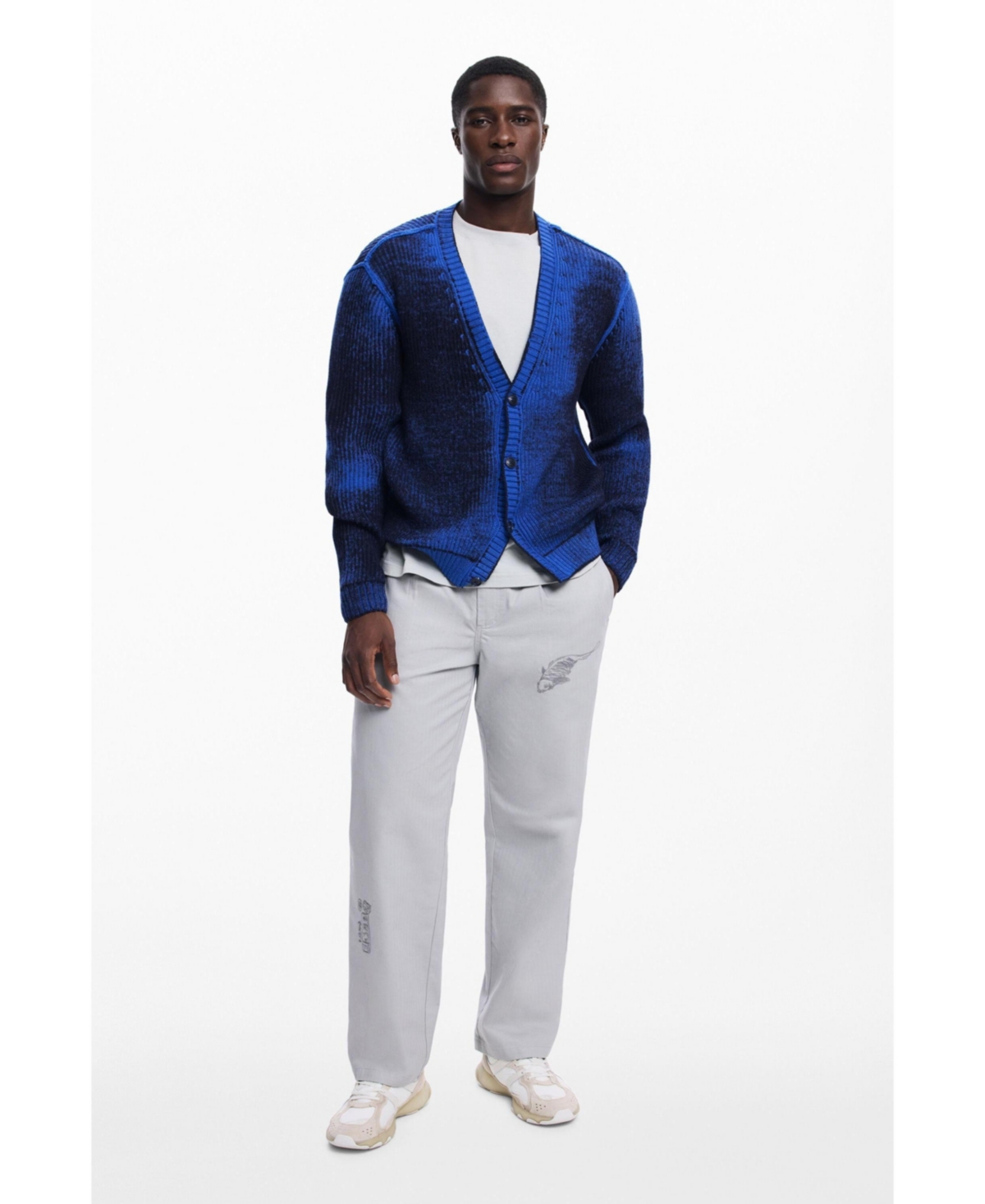 Desigual Men's Gradient cardigan sweater